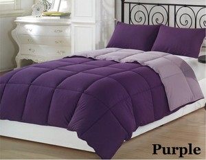 Gorgeous Down Alternative Comforter Duvet Set Purple Solid Us
