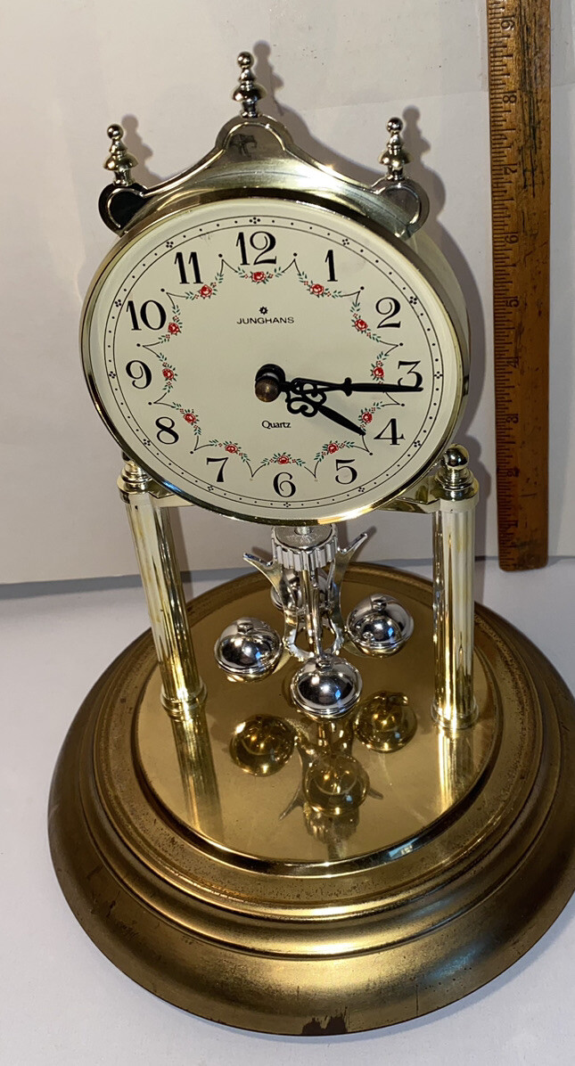 Vintage Junghans Rotating Pendulum Quartz Anniversary Clock Germany