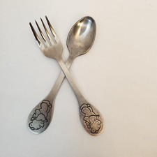 VTG Tommee Tippee Winnie the Pooh Fork Spoon Stainless Toddler Child
