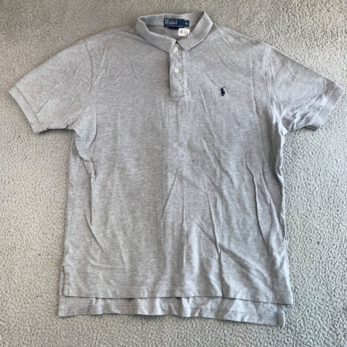 Polo Ralph Lauren Shirt Men's XL Gray Short Sleeve Polo Collared