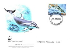 Clymene Dolphin WWF Stamp World Wildlife Fund Official First Day Cover 2007