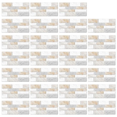 27pcs Imitation Marble Brick Tile Stickers DIY Self Adhesive Kitchen Floor Wall
