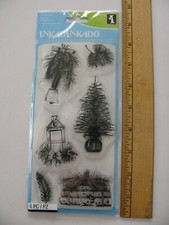 Inkadinkado Clear Stamp Set FARMHOUSE Trees 6 Pieces NIP