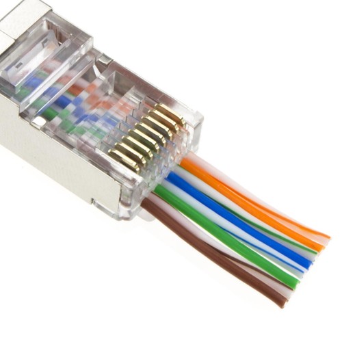 RJ45 Blindé FTP Chat 5e / 6 Passe au Travers Réseau Ethernet Câbles Prise 10 - Photo 4/5