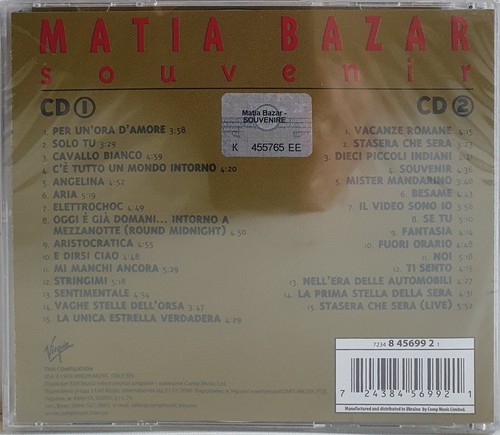 MATIA BAZAR - SOUVENIR (OFFICIAL UKRAINIAN RELEASE) 2CD Neu, versiegelt - Bild 2 von 2