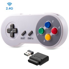2.4 G Wireless SNES Controller Compatible with Original SNES Super NES, Win IOS