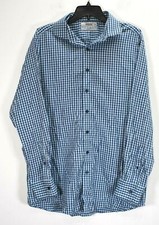 Murano Mens Slim Fit Long Sleeve Pin Check Cotton Casual Button Up Shirt 16.5 34