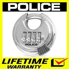 POLICE Combination Lock Heavy Duty Keyless Anti Rust Stainless Steel Padlock