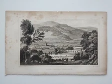 Otley Bridge, Wharfedale - Antique/Vintage Print - 1831