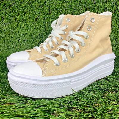 Converse Chuck Taylor All Star Move Platform HighTop Womens Size 7.5 Tan