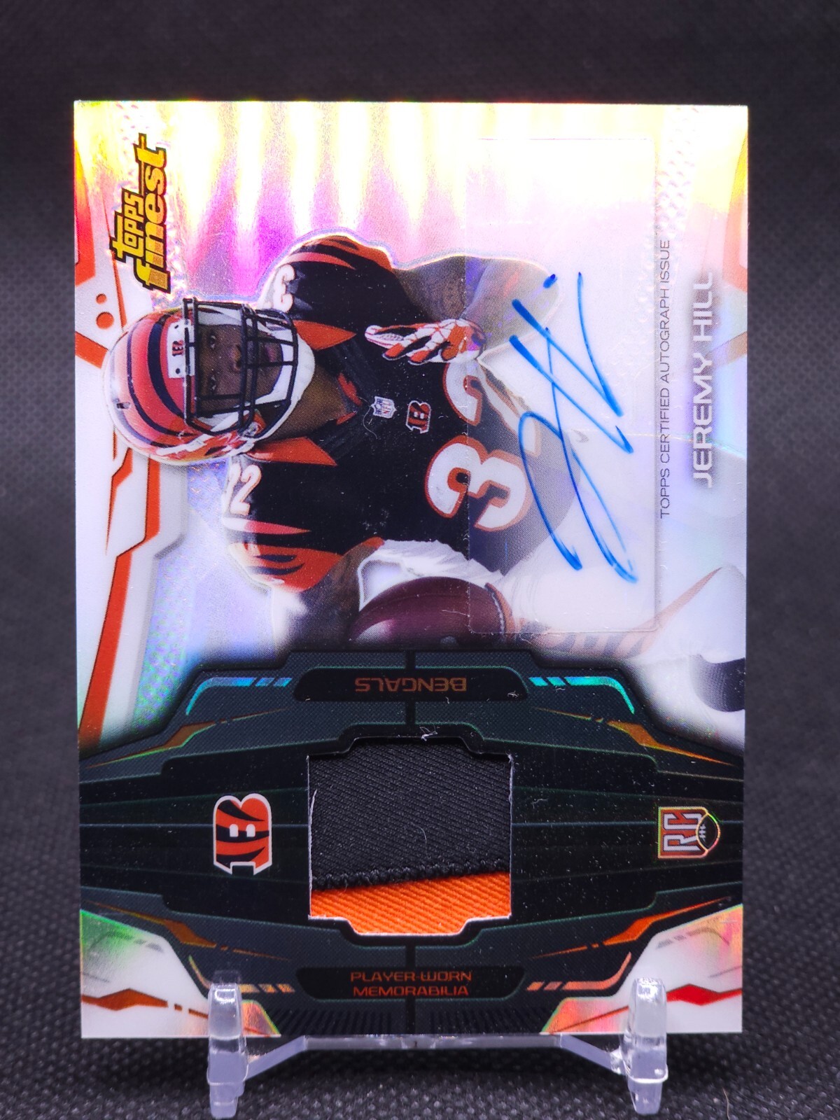 Jeremy Hill Finest Rookie Autograph Patch #RAPJH Base