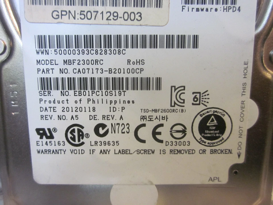 Lot 7 HP 599476-001 300GB 6G 10K SFF 2.5'' SAS Dual Port Enterprise Hard Drives - Image 4 of 4