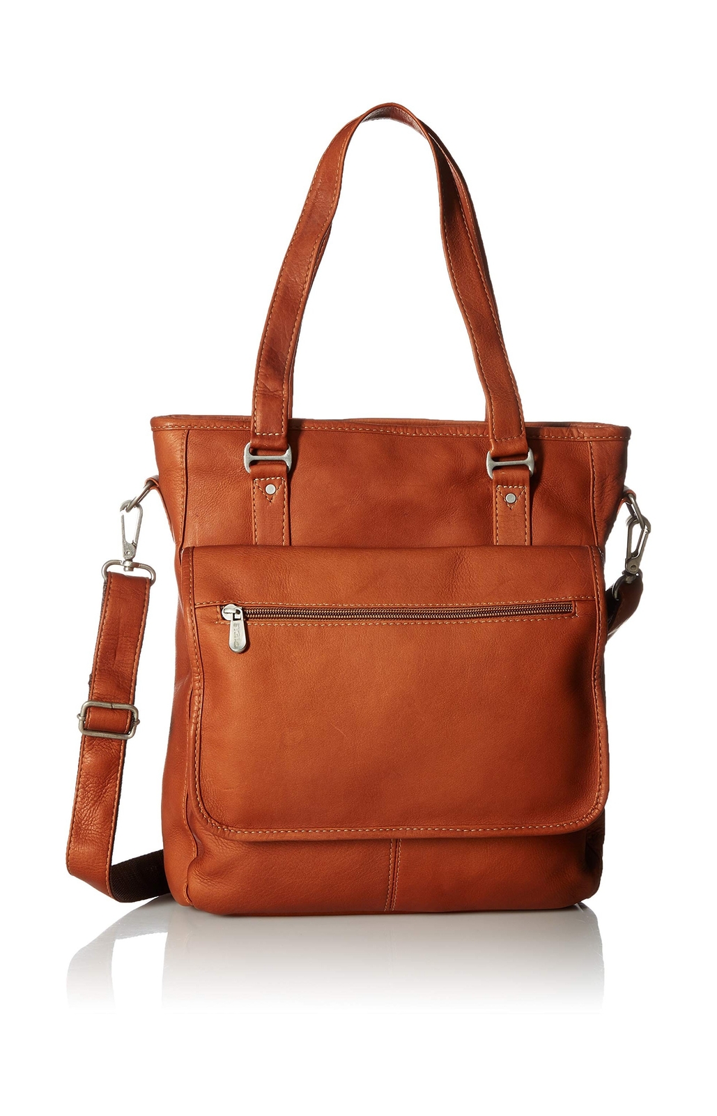 Piel Leather Laptop/Tablet Carry-All Tote, Saddle, One Size