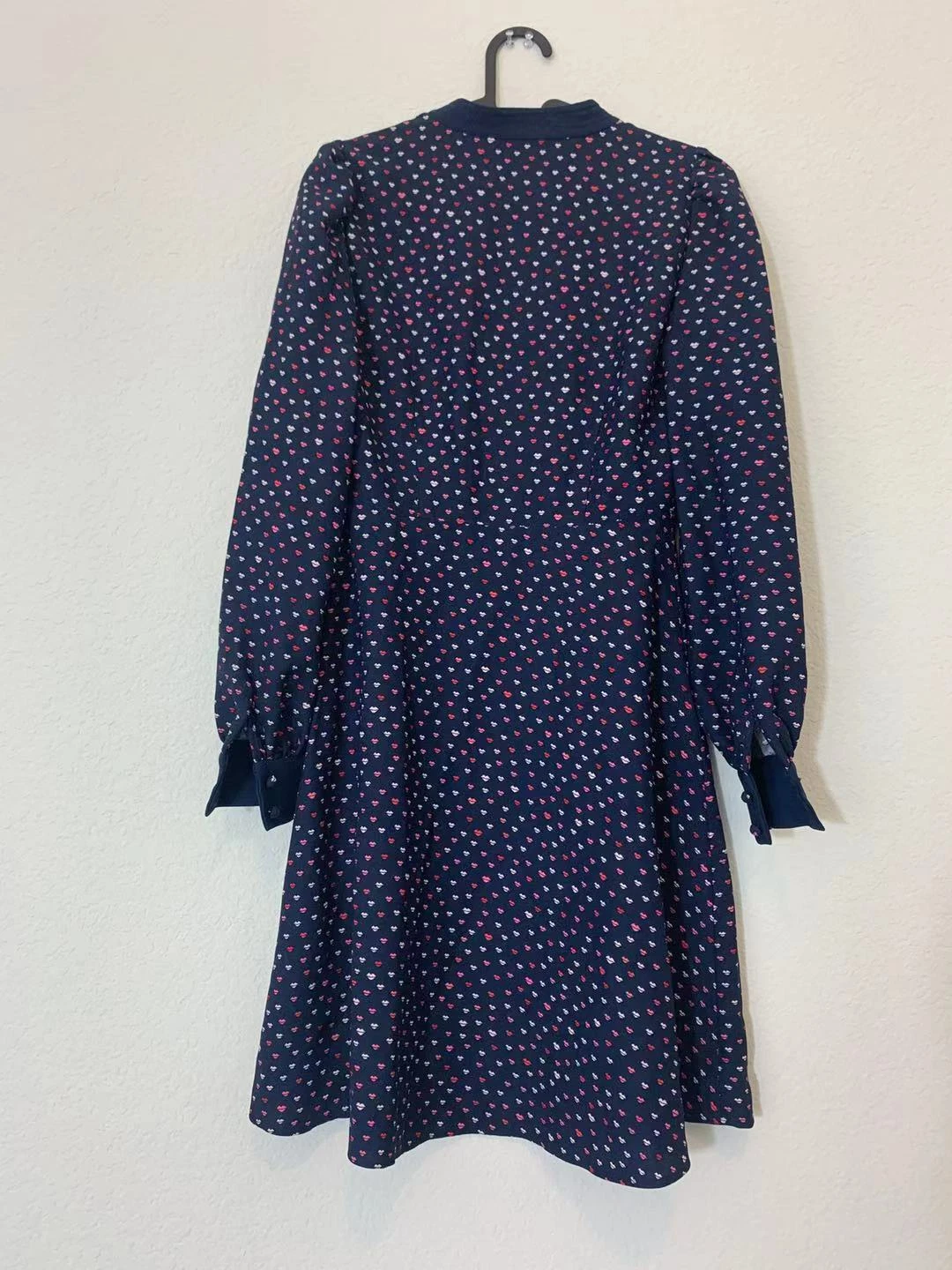 Abito New Kate Spade New York labbra crepe manica lunga taglia 00