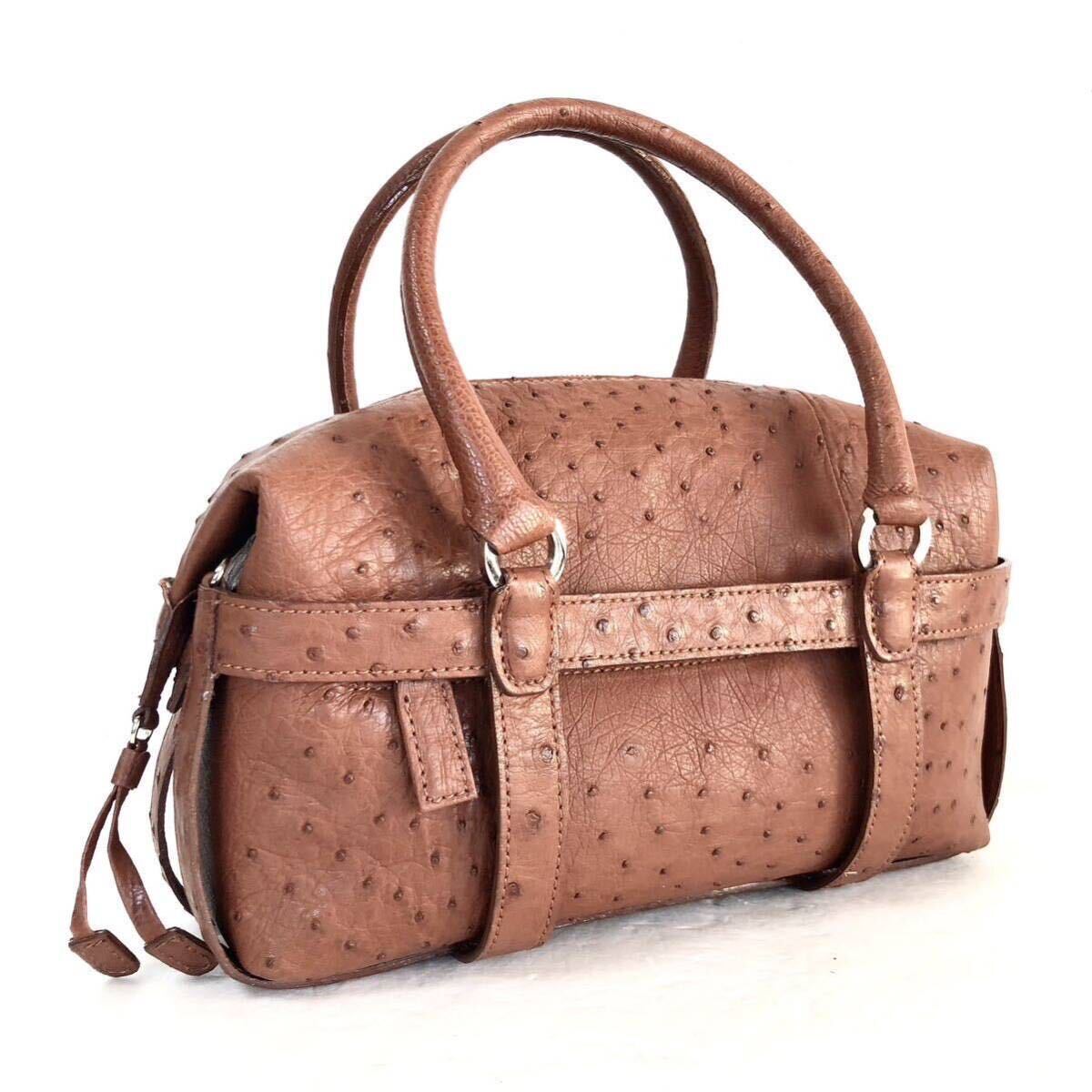 新品 未使用 PU OSTRICH BOSTON BAG green PU OSTRICH BOSTON BAG