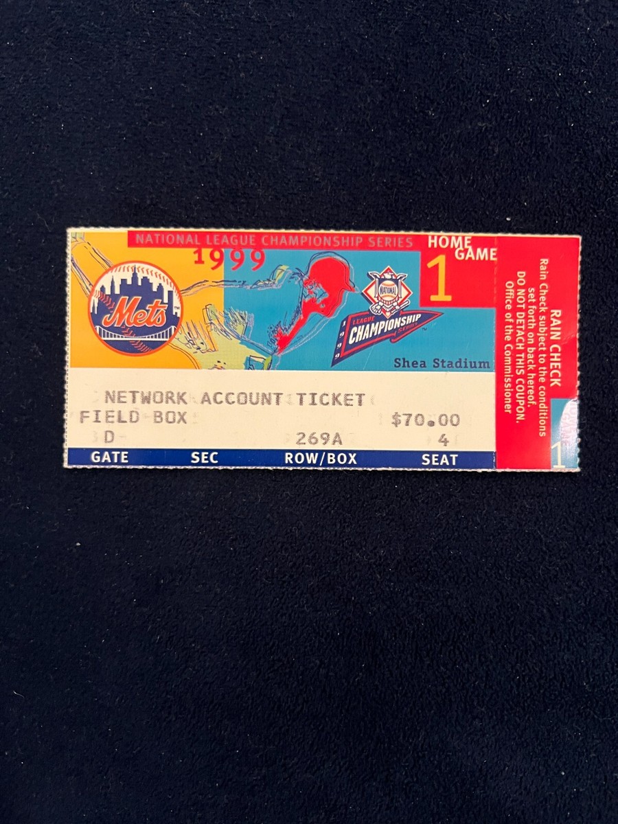 NEW YORK METS ATLANTA BRAVES 1999 NLCS Game 3 Ticket Piazza Maddux