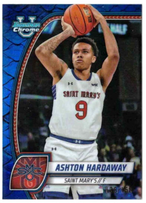 ASHTON HARDAWAY 2024 Bowman University Chrome BLUE REPTILIAN REFRACTOR /150 RC!