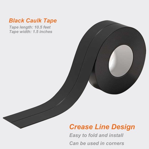 Black Waterproof Caulking Tape Self Adhesive, Tub Shower Caulk Tape, Bathtub... - Picture 2 of 4