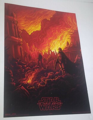 2015 Star Wars: The Force Awakens AMC Theater Poster 9.5 x 13 # 3 of 4 Red