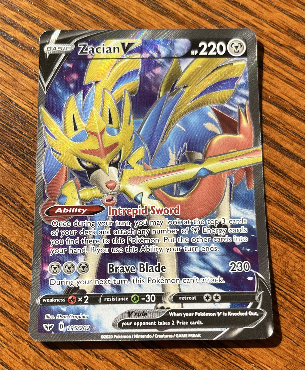 Zacian V 195/202 Full Art Holo Rare | 2020 Sword & Shield | Pokemon TCG