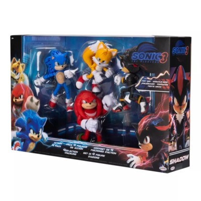 FR MegaЯoManiA　4枚　Shout in Shadow　3枚セット Sonic the Hedgehog 3 Movie Action Figures 4-Pack Shadow Knuckles