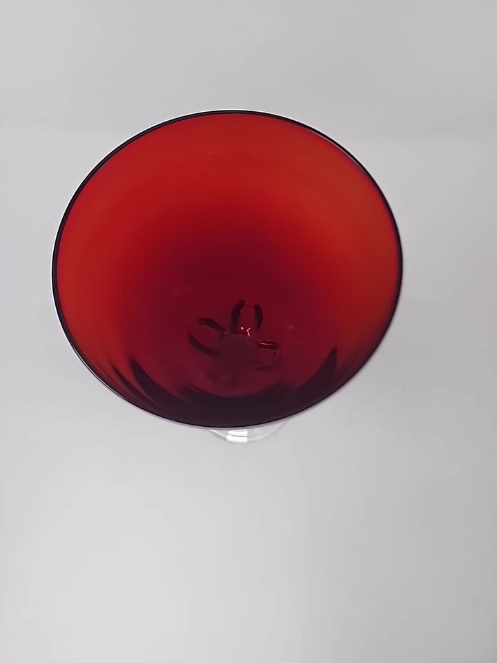 Cinco copas de vino tulipán sopladas a mano verde oscuro azul púrpura y rojo Foto 3 de 4