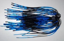 5 Custom Made D&J Lures Silicone Skirts(Black/Blue Dalmatian)Bass Fishing-"NEW"