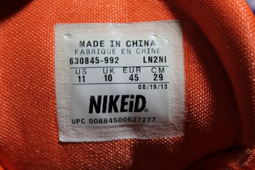 NIKEiD Hyperdunk 2013 630845-992 Men's Size 11 Purple & Orange Sneakers Shoes - Picture 13 of 16
