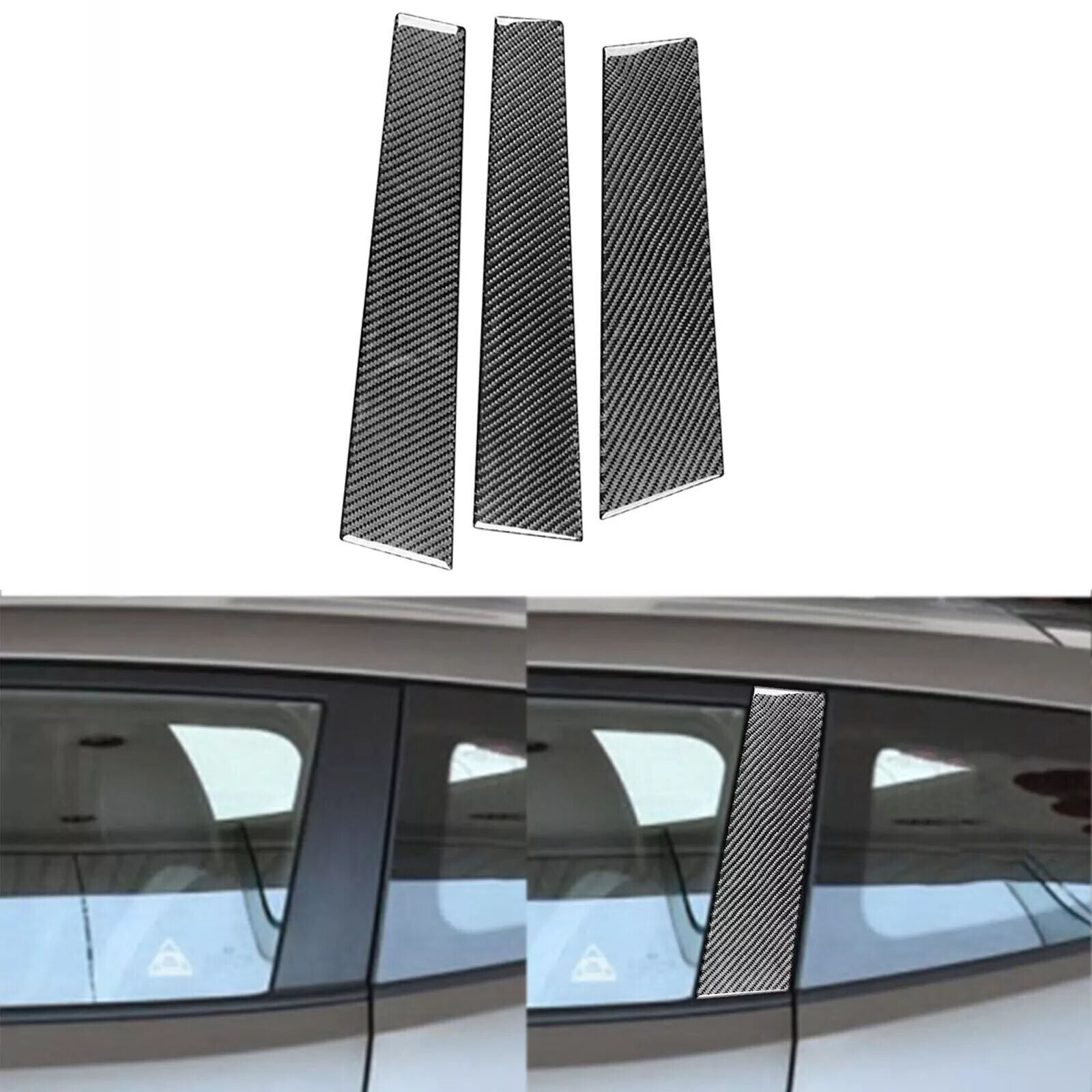 Real Carbon Fiber Exterior Door B-Pillar Panel Cover For Hyundai Veloster 11-17