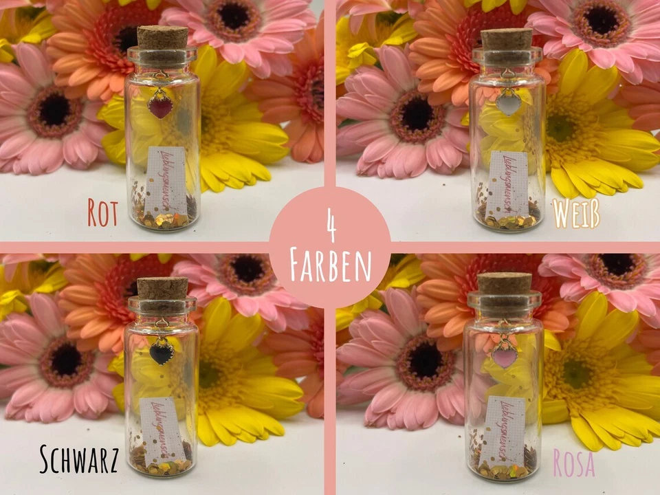 Mini Flaschenpost "Herz" - Geschenk für Geburtstag oder Jahrestag -  Sie und Ihn - Bild 2 von 4