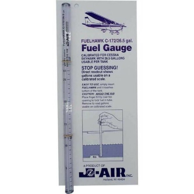 JAir Fuelhawk Fuel Gauge Aircraft Preflight Fuel Dipstick C172