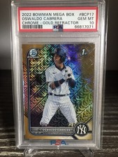 2022 OSWALDO CABRERA Bowman Mega Box GOLD Mojo Refractor /50 PSA 10 GEM Yankees
