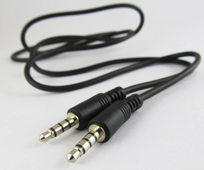 10 sets 1M/3.3Ft 3.5mm Male to Male M/M 4way 3ring 4pole TRRS AV cable Black - Image 3 of 3