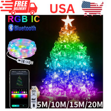 USB RGBIC LED Fairy String Light 5-20M APP Bluetooth Remote Christmas Decoration