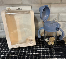 Little Rawr Podwójny uchwyt Flip Top Straw Transition Sippy Cup 11 uncji NOWY