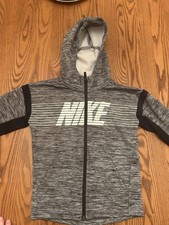 Nike Kids XS Dri Fit Hoodie Jacket Heather Gray