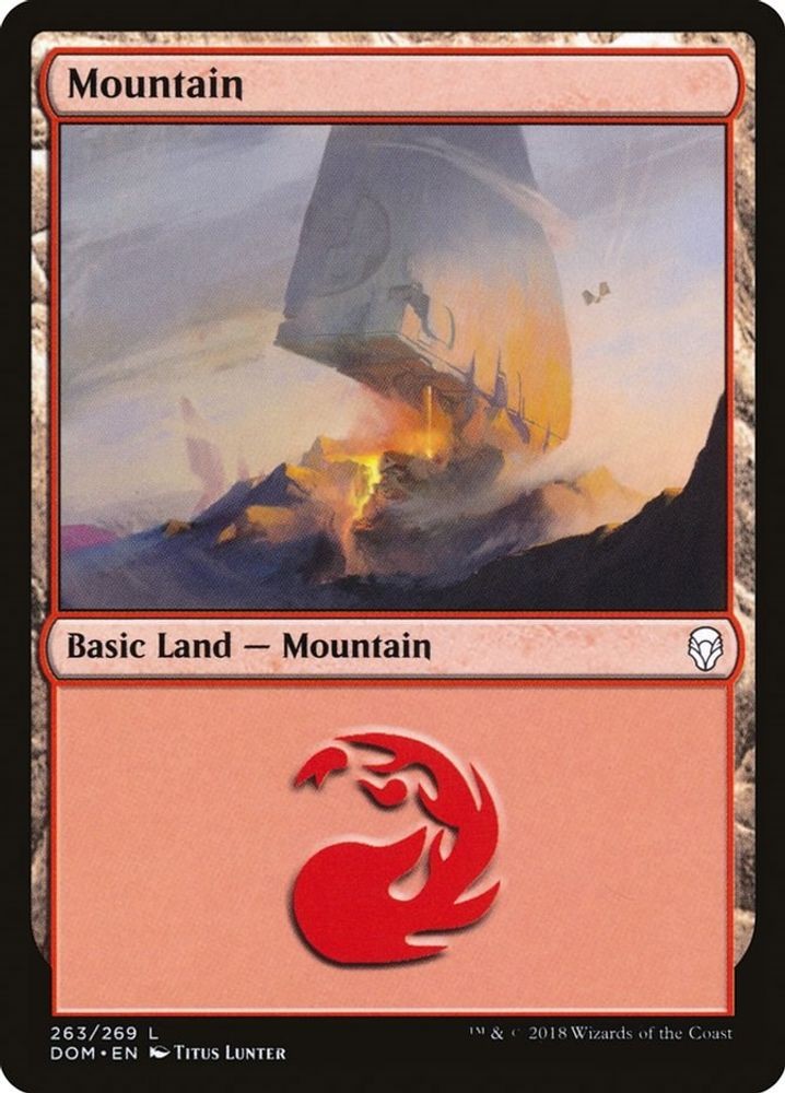 2018 Magic: The Gathering: Dominaria - Mountain 263 (#263, L, Lightly Played)