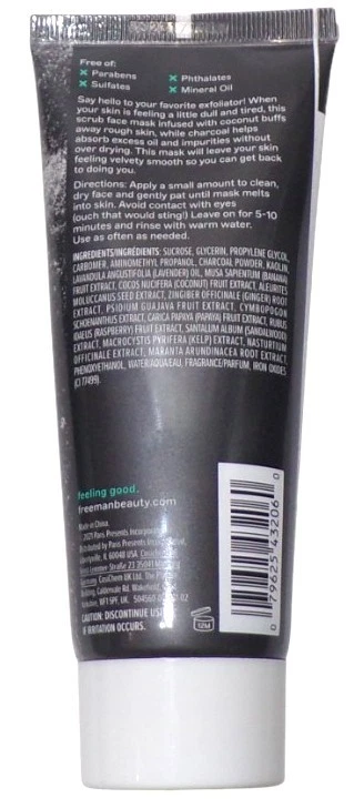 Freeman EXFOLIATING SCRUB MASK For Uneven Texture Charcoal & Coconut 3 FL OZ Set - Image 3 of 3