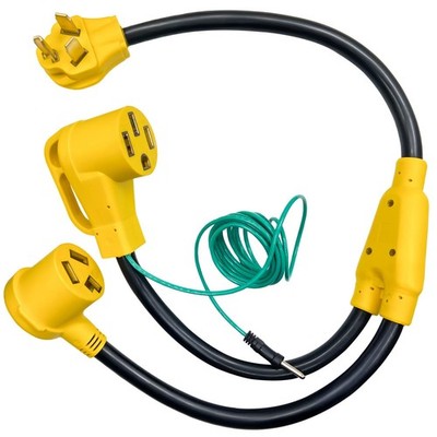 Upgraded NEMA 10-30P Male to 10-30R & 14-50R Y Splitter Cord Adapter, 30A 10-...