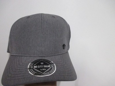 ''NO BAD IDEAS'' CONLEY 2.0 MENS FLEX FIT HAT (L/XL) NWT GRAY W/BLACK LOGO COOL!