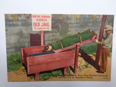 2 - St. Augustine Florida, FL, Old Jail Postcards, The Dunker and Gallows, Linen