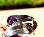 Modernist Taxco Bracelet Color Change Sapphire Sterling Silver Bypass Look SSB9 — photo 3
