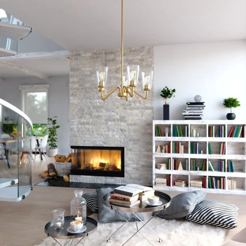 Vaxcel Lighting H0284 Beverly 5 Light 23"W Chandelier - Brass - Picture 9 of 12