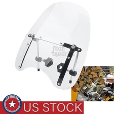 7/8" 1" Handlebar Large Clear Windshield  For Yamaha V Star 1100 650 1300 900