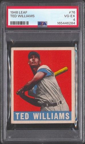1948 Leaf TED WILLIAMS #76 PSA 4 VG-EX *High-End w/ Vivid Color*