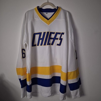 Hanson Brothers #16 Charlestown Chiefs Herren besticktes Eishockey Trikot XL
