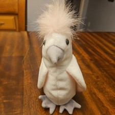 Ty Beanie Babies Kuku Cockatoo Bird - White, MWMT, free shipping