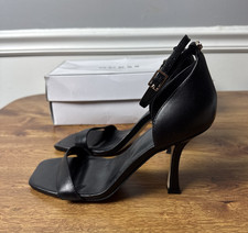 GUESS Women's Yael Ankle Strap Dress Heels Black Size 8