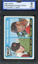 1965 TOPPS #166 INDIANS ROOKIES GEORGE CULVER/TOMMIE AGEE ISA 9 (RC)  *ADT5600