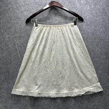 Vintage Vanity Fair Half Slip Skirt Womens Medium White Nylon Lace Trim Lingerie